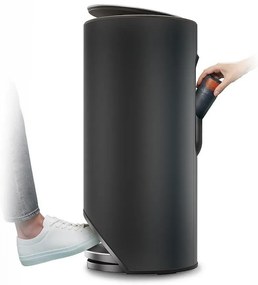 Coș de gunoi negru mat cu pedală din metal 30 l Arc – Joseph Joseph