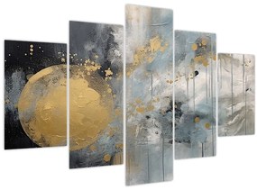 Tablou - Abstracție cu minge de aur (150x105 cm)