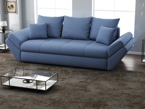 Canapea extensibilă dumonde cu ladă de depozitare si sezut confortabil din spuma high-density, Loana Enjoy Blue 250x100 cm