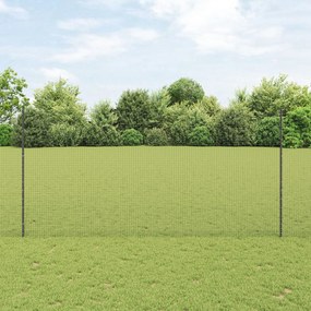 vidaXL Gard din sârmă sudată cu 22 de stâlpi gri 1.6x25 m