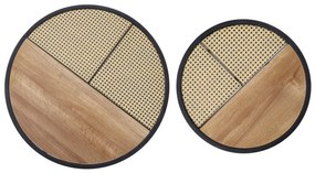 Set mese de cafea Garmina stejar auriu + rattan