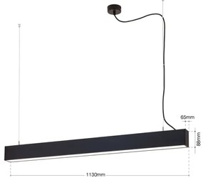 Orion - Lampă LED 2-în-1 pentru tavan și suspendată PALKKI LED, 38W, 230V, 3000/4000/5000K, negru