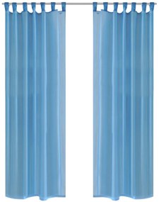 Perdea transparentă, 2 buc., 140 x 225 cm, turcoaz