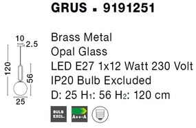 Lustra, Pendul modern Grus Brass 25cm