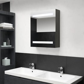 326487 vidaXL Dulap de baie cu oglindă și LED, antracit, 50x14x60 cm