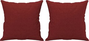 vidaXL Perne decorative, 2 buc., roșu vin, 40x40 cm, material textil