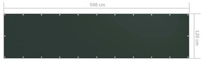 Paravan de balcon, verde inchis, 120x500 cm, tesatura oxford Verde inchis, 120 x 500 cm