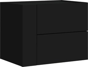 vidaXL Noptieră de perete, negru, 45x30x35 cm