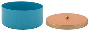 Cutie de depozitare albastră din metal decorativă ø 16x6 cm Double Funky – PT LIVING