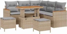 vidaXL Set de canapele pentru grădină 8 pcs Bej poliratan