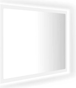 vidaXL Oglindă de baie cu LED, alb, 60x8,5x37 cm, acril