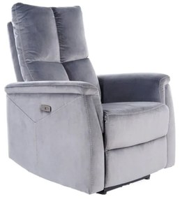Fotoliu Recliner Neptun M, Catifea Gri Bluvel 14(functie de masaj)