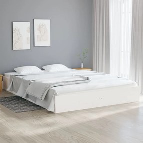 vidaXL Cadru de pat, alb, 120x200 cm, lemn masiv