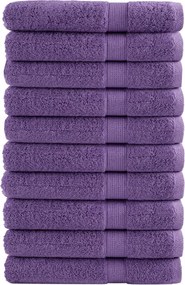 vidaXL Prosoape premium SOLUND 10 buc. violet 100x200 cm 600 gsm