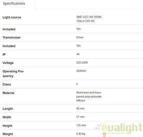 SPOT LED INCASTRABIL DE EXTERIOR NASE-2 alb 70396