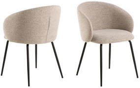 MAZZONI EXPORT CLARA Bej Latte (material Monza 60)/picioare negre - SCAUN MODERN ADÂNC TAPIȚAT PENTRU SALON/LIVING/BIROU LOFT