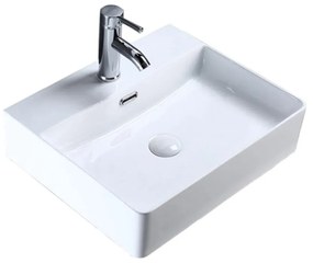 Lavoar pe blat Fluminia Mercur alb 52 cm