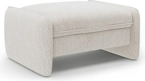 Taburet crem cu tapițerie din chenille Georgia – Micadoni