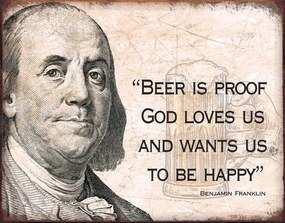 Placă metalică Ben Franklin - Beer