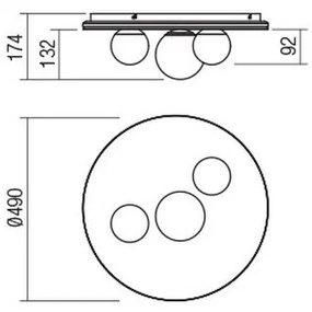 Redo 01-2657 - Plafonieră LED CORUM LED/48W/230V 3000K CRI 90 albă