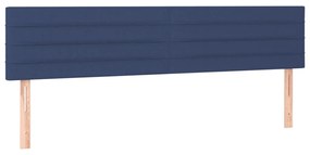 Pat box spring cu saltea, albastru, 180x200 cm, material textil Albastru, 180 x 200 cm, Benzi orizontale