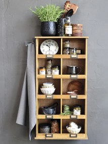 Rafturi de depozitare, din lemn masiv, cu aspect rustic