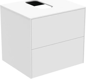 Dulap baza suspendat Ideal Standard Atelier Conca alb mat 2 sertare si blat cu decupaj central 60 cm