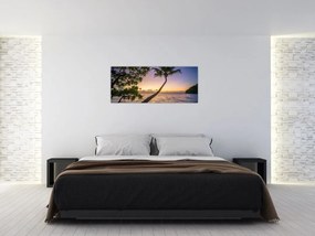 Tablou cu palmier pe plajă (120x50 cm)
