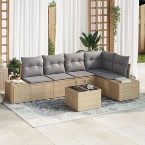 vidaXL Set canapea grădină 6 piese cu perne Ratan negru