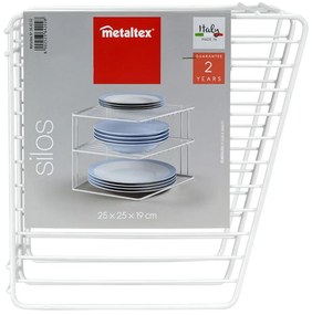 Raft suplimentar alb din oțel 25x25 cm Silos – Metaltex