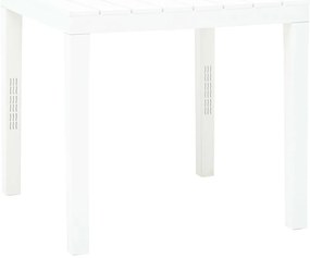 vidaXL Masă de grădină, alb, 78 x 78 x 72 cm, plastic