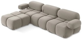 Colțar modular bej cu tapițerie din catifea Lokua – Makamii