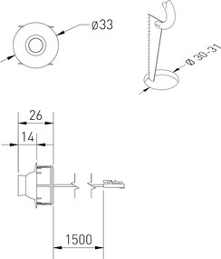 Spot LED încastrat Point GTV pentru mobilier, reglabil, lumină neutră, 1,2W, 12V, IP20, negru 1.2 W, 12 V, Negru, 1.5 m, Alb neutru
