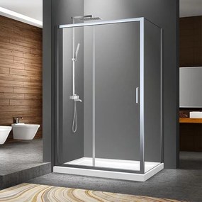 Cabina de dus dreptunghiulara Fluminia Iris cu usa culisanta 120x90 crom