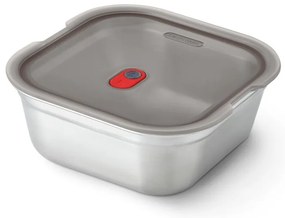 Cutie pentru alimente Black+Blum FBSS-SQ-L017, 1.4 L, Patrata, Potrivita pentru cuptor, Fara BPA, Otel inoxidabil, Gri