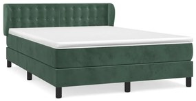 3127736 vidaXL Pat box spring cu saltea, verde închis, 140x200 cm, catifea