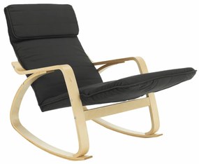 Fotoliu balansoar, lemn natural de mesteacăn, material textil gri, SIVERT
