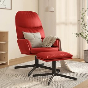 3097412 vidaXL Scaun de relaxare cu taburet, roșu vin, piele ecologică