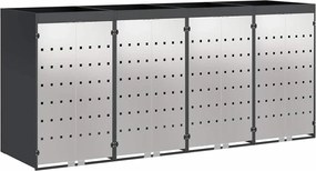 vidaXL Depozitare pentru 3 pubele Wheelie 340 x 77.5 x 115.5 cm Oțel