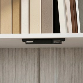 HOMCOM Bibliotecă Modernă cu 5 Rafturi și Dulăpior cu 2 Uși din Lemn Alb | Aosom Romania