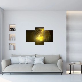 Tabloul cu spirala abstractă în galben (90x60 cm)