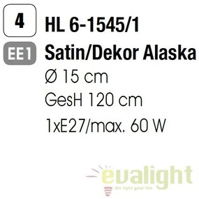 Pendul stil modern Cone HL 6-1545/1 satin/Dekor Alaska OR