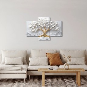 Tablou – Arborele vieții 3D plin de flori (90x60 cm)