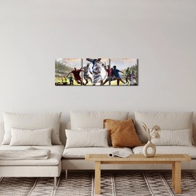 Tablou - Fotbal (cu ceas) (90x30 cm)