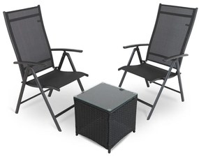 Set balcon gradina Fulvio - 2 locuri, negru