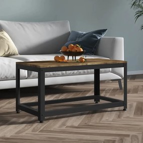 vidaXL Măsuță de cafea, maro închis &amp; negru, 90x45x45 cm, MDF și fier