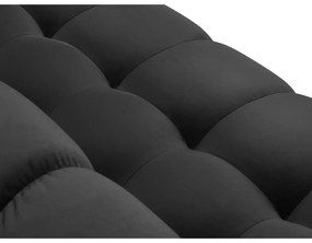 Colțar din catifea cu extensie pe partea stângă Cosmopolitan Design Bali, gri închis