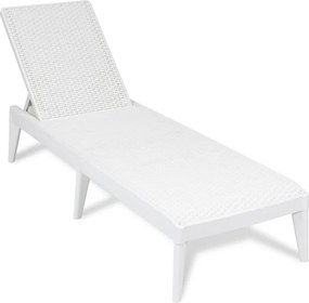 NUMANA șezlong de grădină din plastic, alb