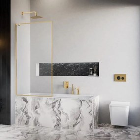 Paravan de cada Radaway Modo F SL PNJ II auriu lucios-transparent 90x150 cm sticla 8 mm stanga