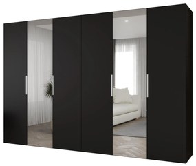 Dulap de haine 300 cm Mirabella 2 (Negru + Cașmir). 1126441